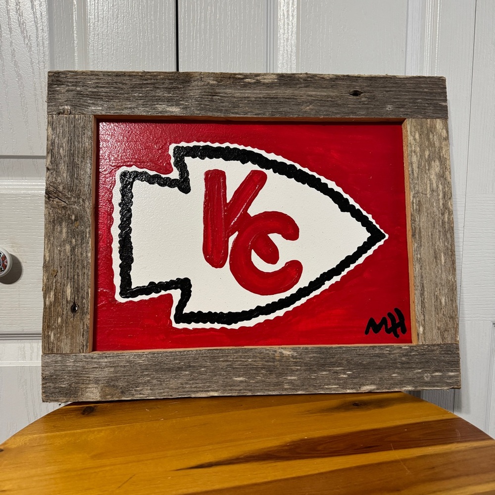 Hand painted framed signed‎ MH KC wall hanger decor